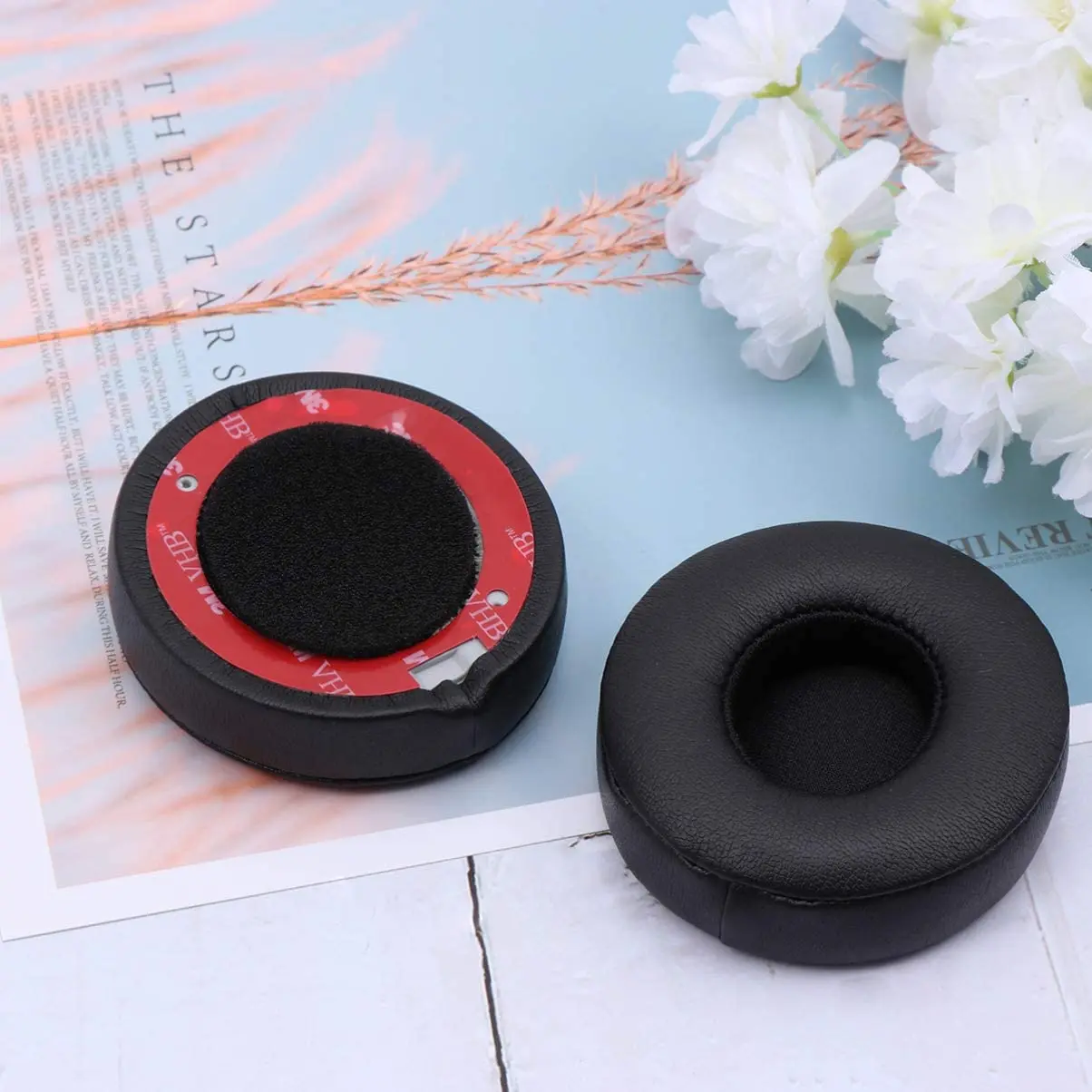 Beats Solo 2 y 3-almohadillas de repuesto para auriculares, almohadillas de espuma de memoria, fundas para auriculares inalámbricos, almohadillas de esponja para los oídos Cus