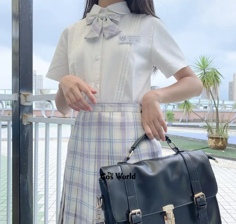 [Hoshino] Girl's Japanese Summer High Waist Pleated Plaid Skirts Women Dress For JK School Uniform Students Cloths