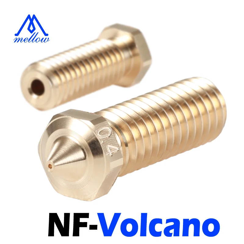 

1Pcs Brass NF-V6 Sharp Volcano Nozzle 0.4--1.2mm For 3D Printer 1.75 Filament E3D Volcano Hotend Sidewinder X1, Genius