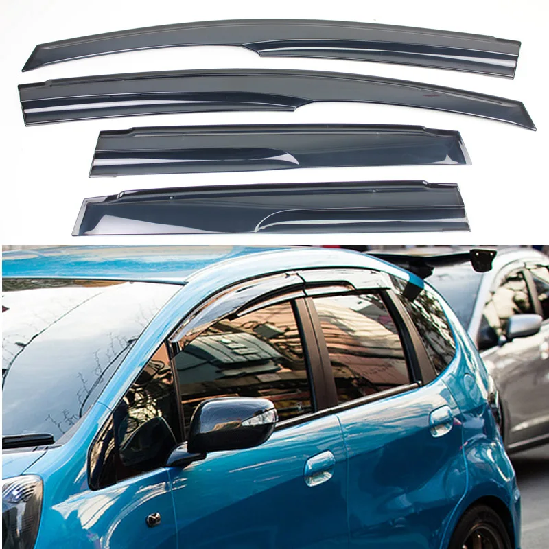 For Honda Fit Jazz MK4 2008 2009 2010 2012 Plastic Exterior Visor Vent Shades Window Sun Rain Guard Deflector 4pcs