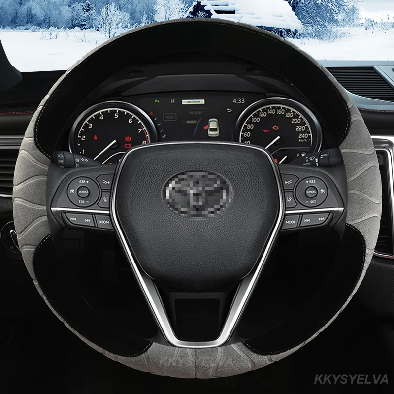 

Winter Plush Car Steering Wheel Cover for Toyota Camry Corolla Avensis Yaris Rav4 Hilux Auris 2013- 2021 Auto accessories