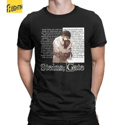 Men's Okabe Rintarou & Moe Kurisu Steins Gate T Shirt 100% Cotton Tops Leisure Short Sleeve Crew Neck Tees New Arrival T-Shirts