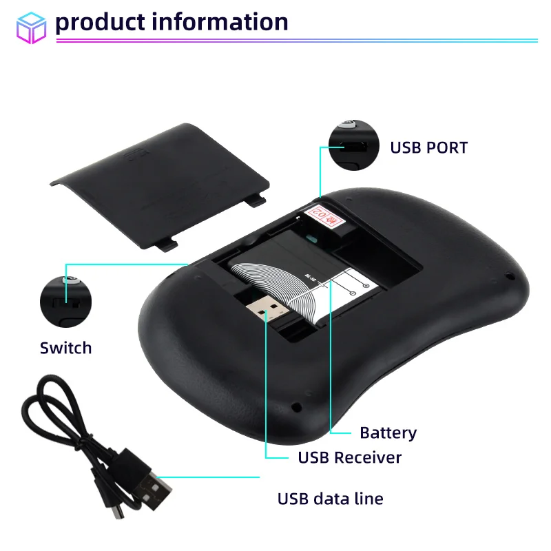 Junsun لوحة المفاتيح اللاسلكية النسخة الإنجليزية i8 + 2.4GHz الهواء ماوس لوحة اللمس المحمولة لأجهزة راديو أندرويد TV