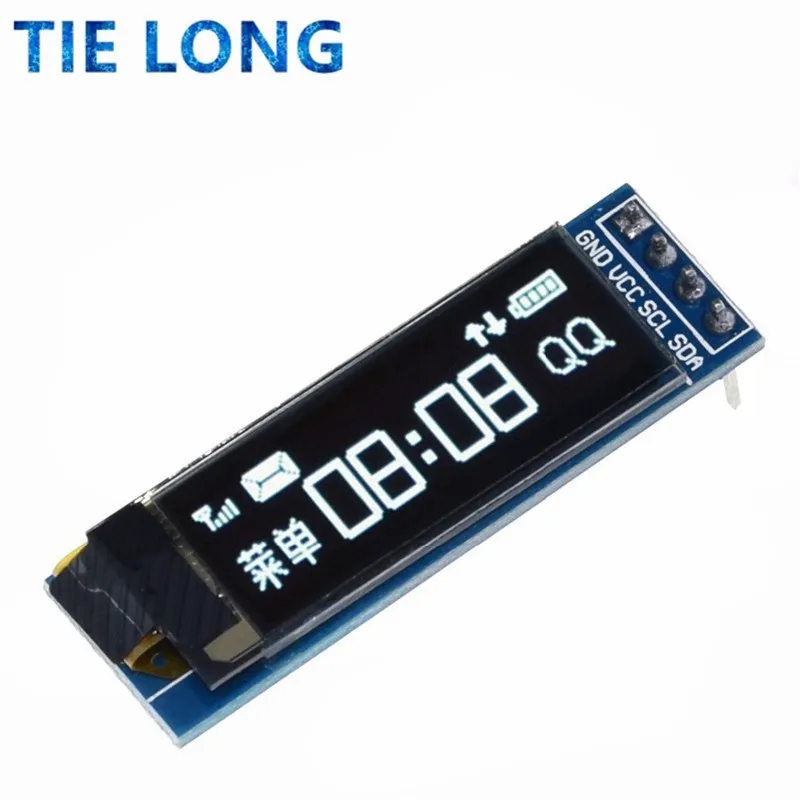Tie LONG 1pcs módulo OLED de 0,91 polegadas 0,91 "branco azul OLED 128X32 OLED LCD Módulo de exibição LED 0,91" IIC Comunicar