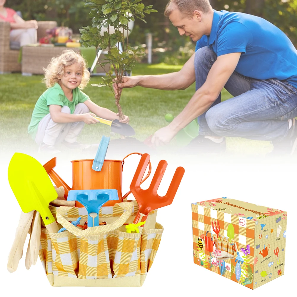 1 Set Kinder Gartengeräte Alle In Einem Durable Tragbare Gartengeräte Tote Schaufel Rake Kelle Kit Pädagogisches Kinder Geschenk