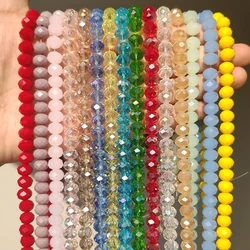 Glass Beads for Bracelets 3/4/6/8mm Faceted Multicolor Austria Crystal Round Loose Beads for Jewelry Making Diy Bracelet Strand