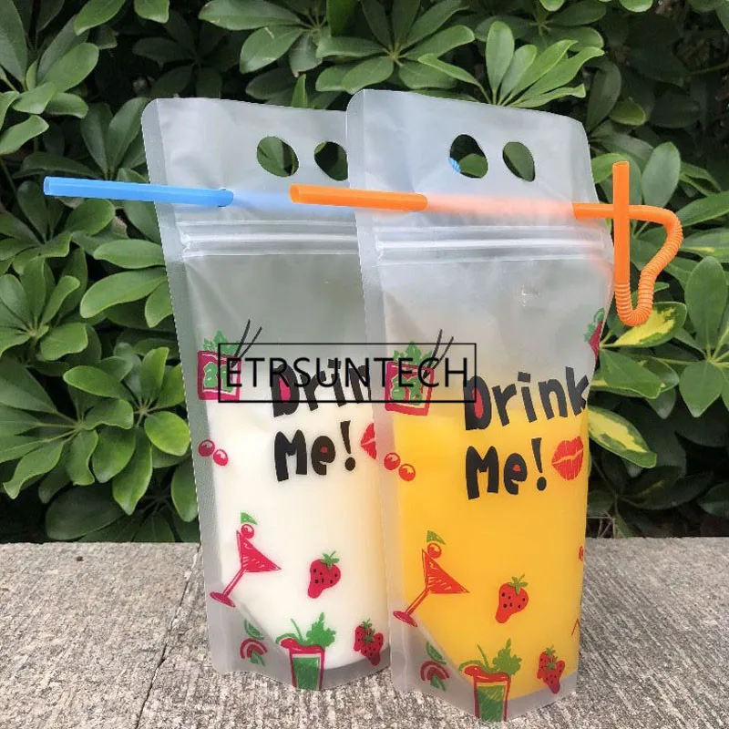 

1000pcs 500ml Portable Drink Juice Bag Beverage Packaging Bag Flower Tea Plastic Bag Milkshake Soy Zipper Bags