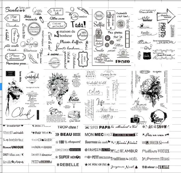 French words Transparent Clear Stamps for DIY Scrapbooking/Card Making Fun Decoration Supplies A0062