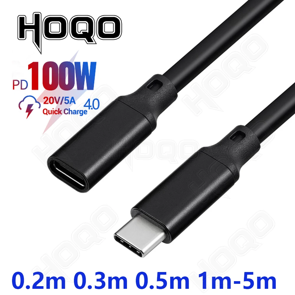 10 gb/s Usb3.1 Gen2 Usb C kabel przedłużający 90 stopni w prawo kąt Usb c typ c męski na żeński kabel do ładowania danych przewód 0.3m1m 2m 5m