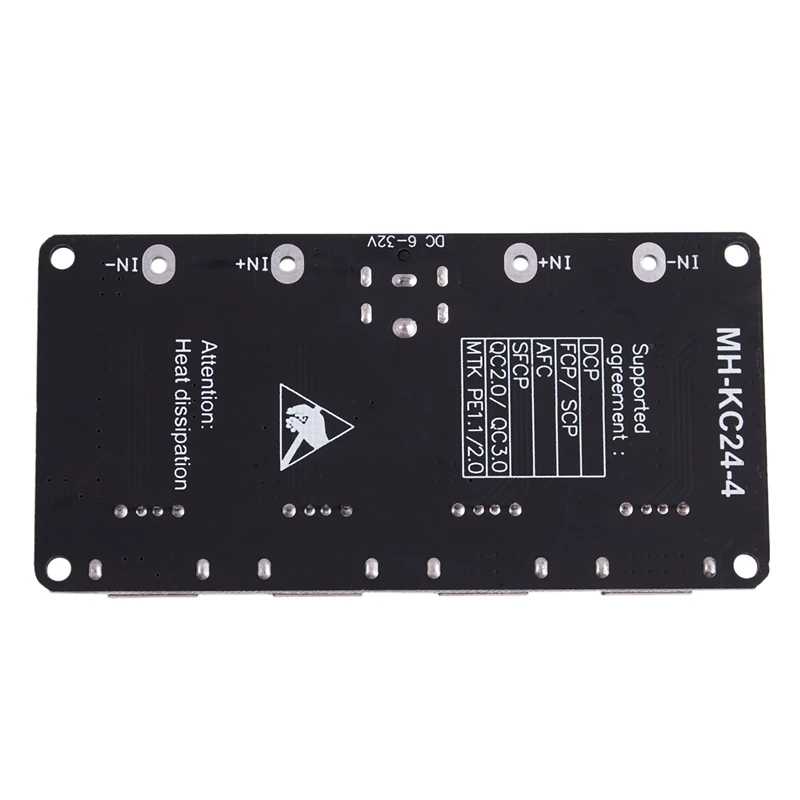 Conversor de carregamento dc-dc, 4 canais, usb qc3.0, qc2.0, módulo step down, 6-32v, 9v, 12v, 24v para placa de circuito carregador rápido 3v