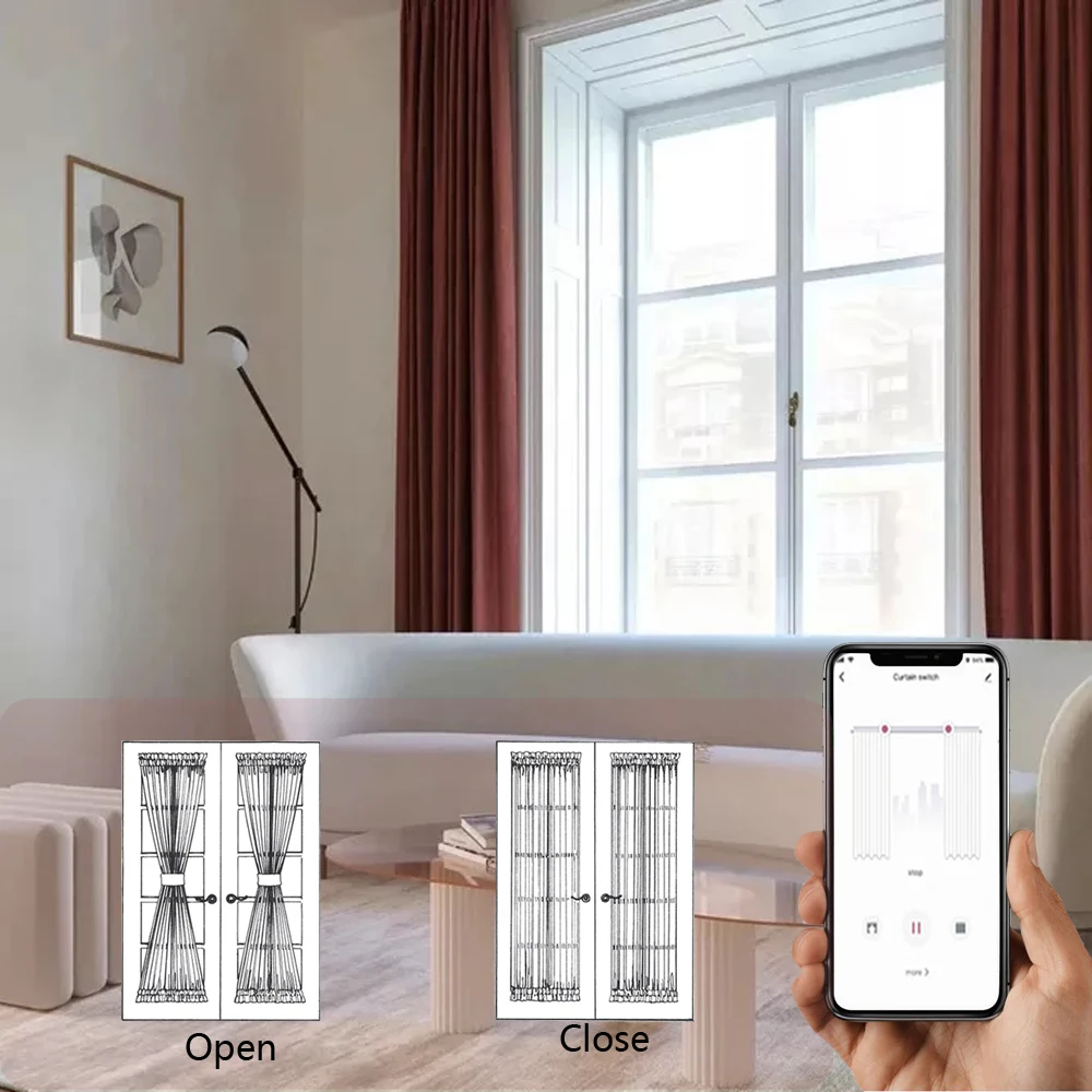 WiFi الذكية الستار التبديل وحدة الستائر الدوارة مصراع المحرك بواسطة الحياة الذكية تويا APP التحكم عن بعد العمل مع أليكسا جوجل المنزل