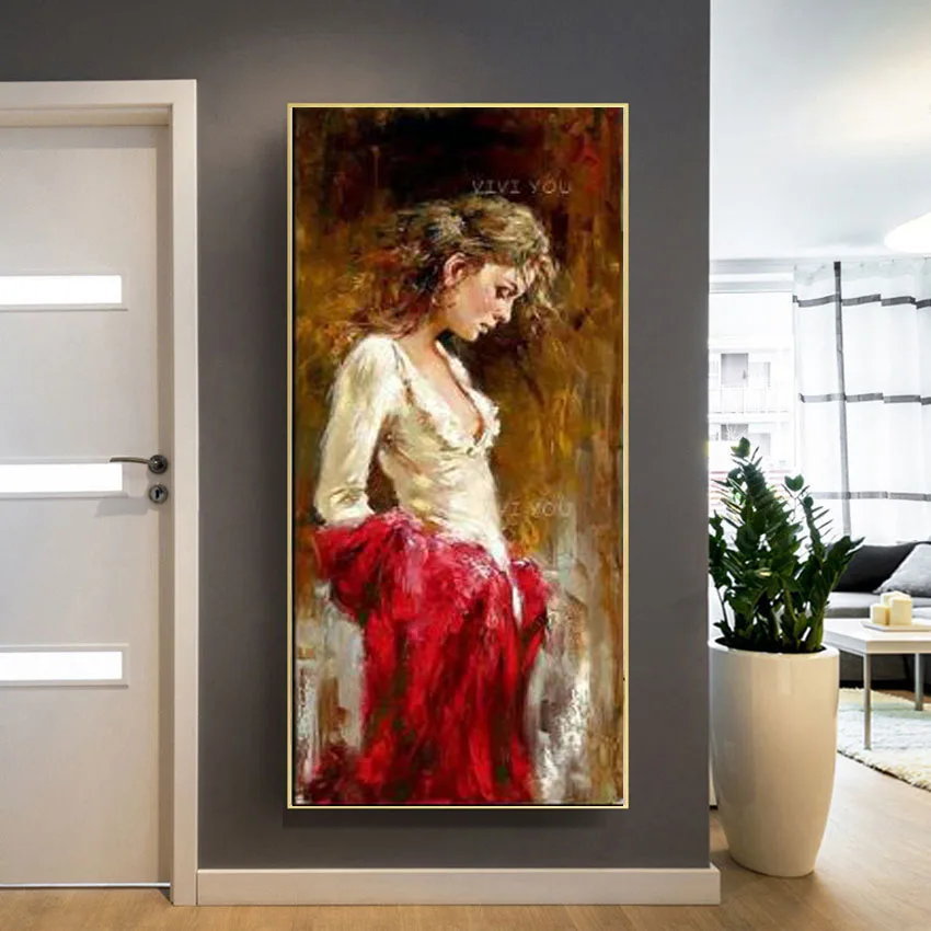 figure Sexy girl Nude Woman Gentle Oil Painting Canvas For Room Decor Modern 100% Handmade Abstract Picture Painting