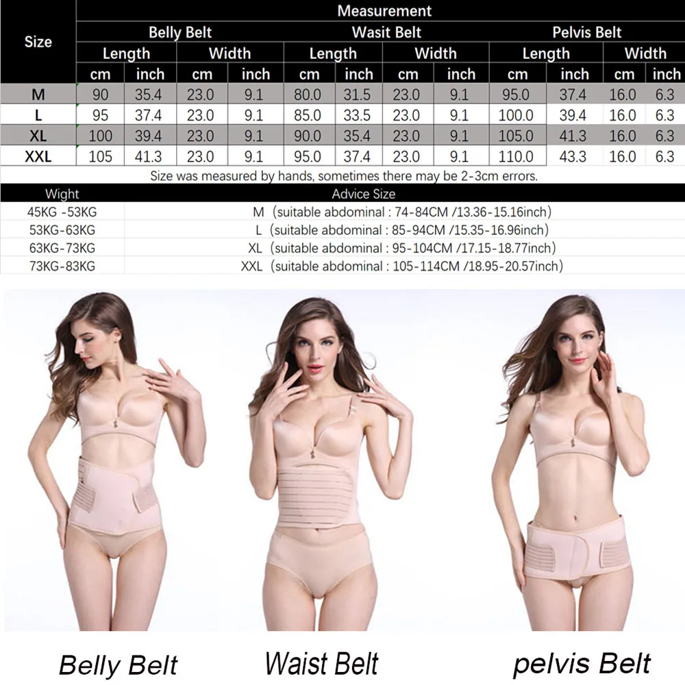 3 in 1 Belts care abdomen support belly clothes Women Recovery Belly/waist/pelvisMaternity Brace Shapewear Slimming