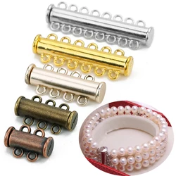 Louleur High Quality Strong Magnetic Clasps Crimp End Caps Slider Clasp Buckles Tubes For Necklace Bracelet Chain Buckle Hook
