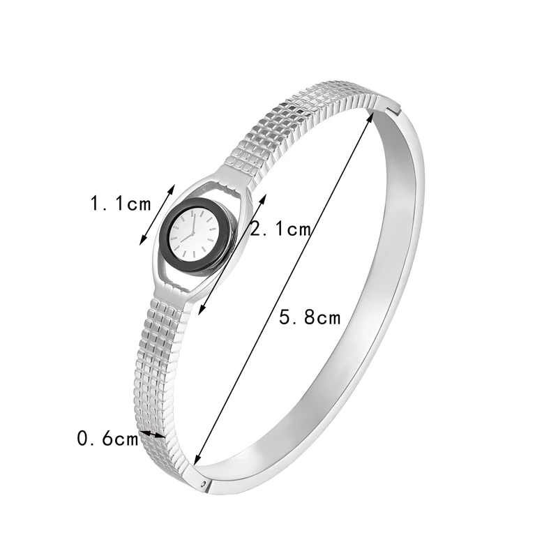 New Arrival Imitation Watch Shape Woman Bangle Bracelet Stainless Steel Jewelry Woman Bracelet Gift for Women