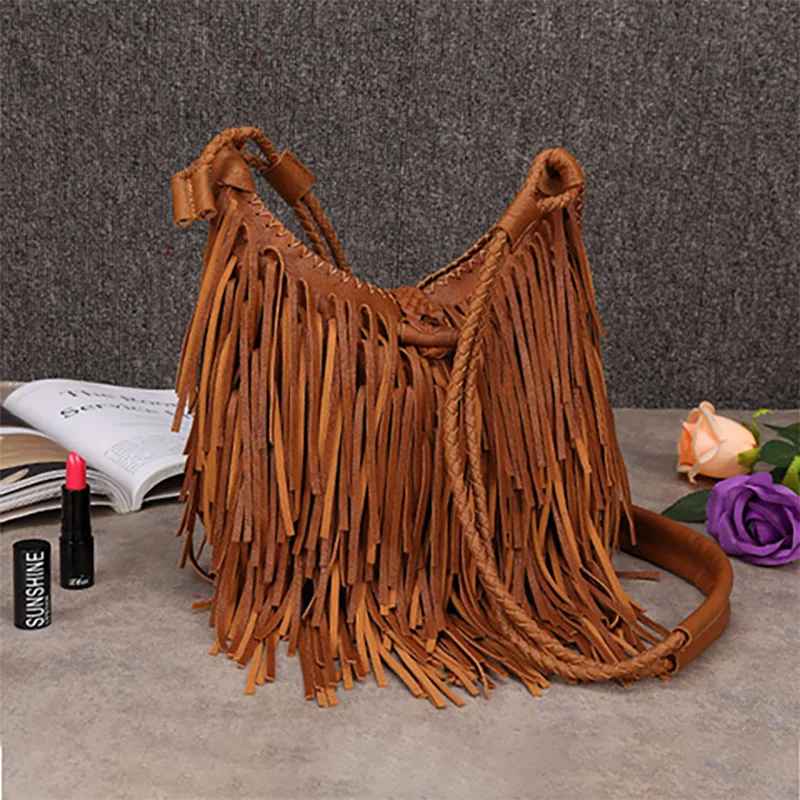 Women PU Leather Bag Female Fashion Shoulder Bags Famous Brand Crossbody Bags Fringe Tassel Women Messenger Bags herald fashion