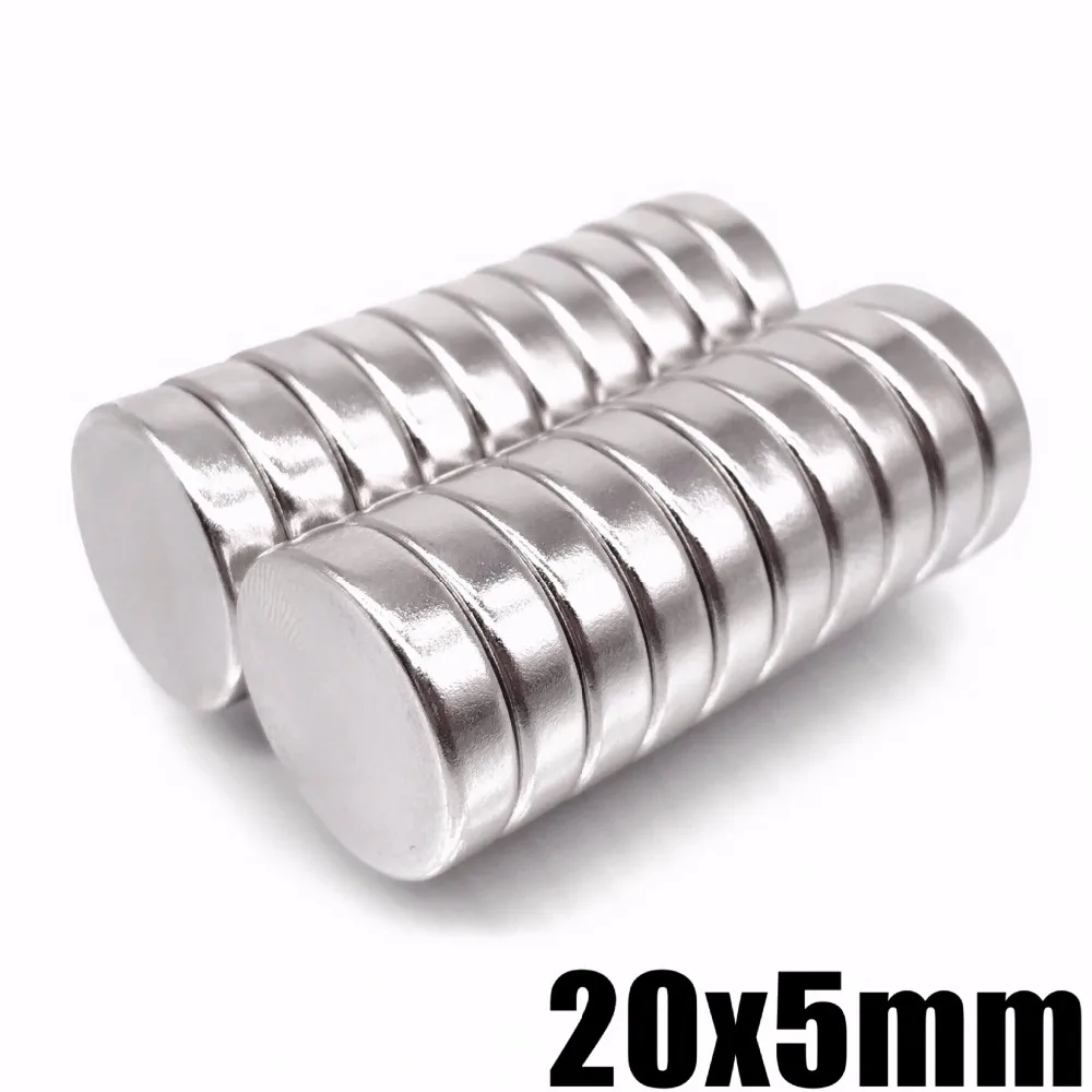 2~50pcs 20x5 mm Powerful Magnetic Rare Earth Neodymium Magnets 20mmx5mm Super Strong disc Magnet 20x5mm strong magnet 20*5 mm