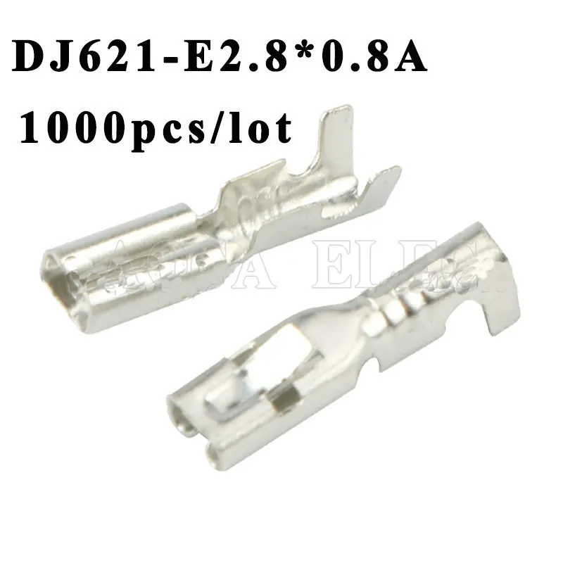 

1000PCS terminal Male female wire connector Plugs socket Fuse box Wire harness Soft Jacket DJ621-E2.8 0.8A car terminal plug