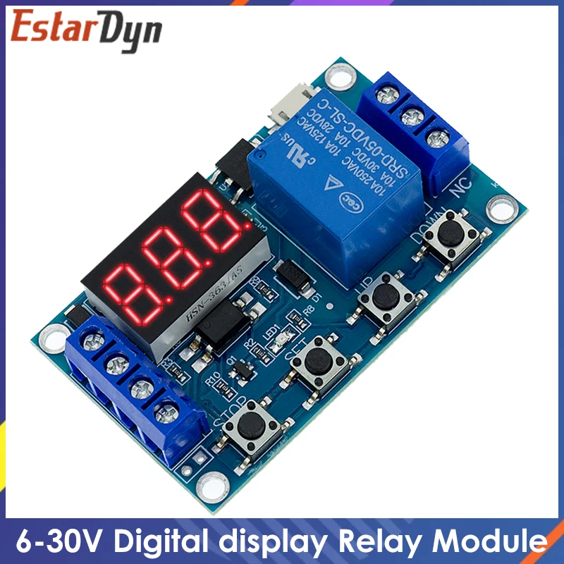 6-30V Relais Module Switch Trigger Vertraging Circuit Timer Cyclus Verstelbare Trigger Off/On Schakelaar Timing cyclus Voor Arduino