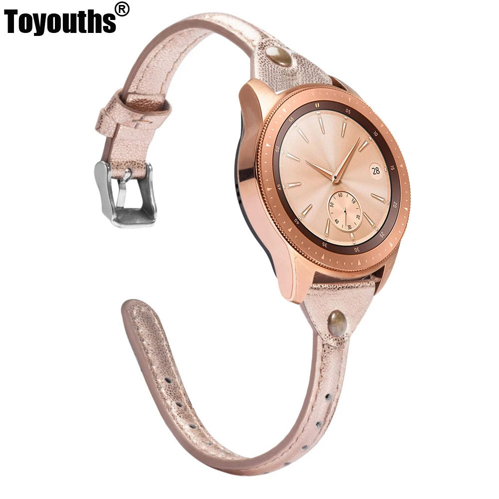 Slim Genuine Leather Watchband for Samsung Galaxy Watch 4 Classic 42mm 46mm Women Band Strap for Watch 7/6 Active 2 40mm 44mm