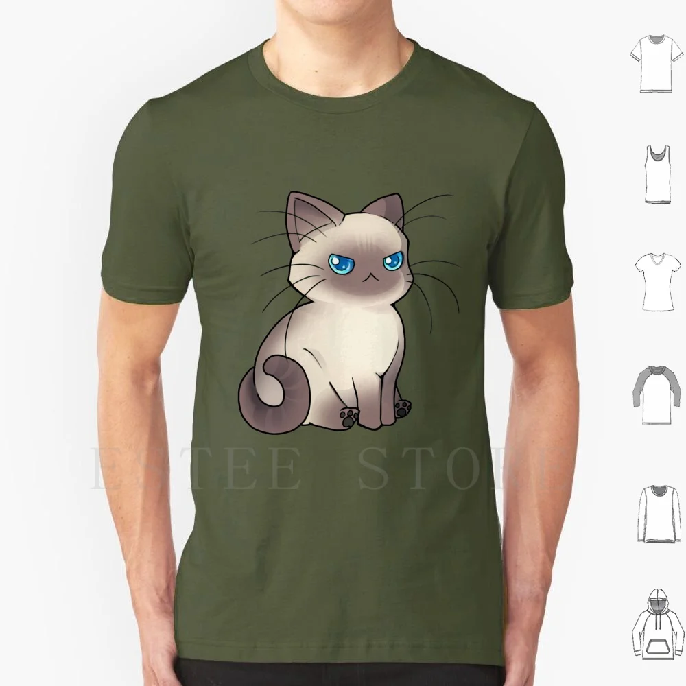 Booker The Siamese T Shirt Men Cotton 6xl Siamese Cute Kawaii Cat Kitten British Shorthair Color Point Blue Eyes Booker