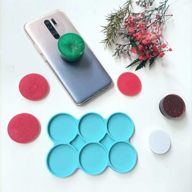 DIY 6-Cavity Silicone Large Round Molds 6 Pack Circle Disc Resin Coaster Mould Jewelry Casting Necklace Pendant Keychain Charms