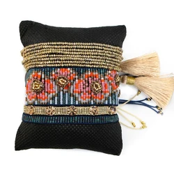 BLUESTAR Women Bracelet MIYUKI Bracelet Plum Blossom Flower Pulseras Mujer Crystal Jewelry Handmade Tassel