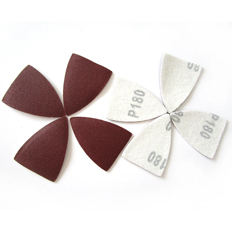 Lijado triangular de 38x52mm, papel de lija seco, grano 60, 80, 100, 120, 180, almohadilla abrasiva, herramientas de pulido, 10-240 Uds.