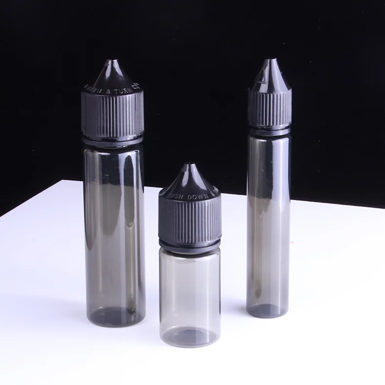 10Pcs 30ml/60ml/100ml/120ml Empty Black Plastic PET Dropper Bottles E Liquid Drop Bottle Long Tip Cap e juice Vape Oil Container