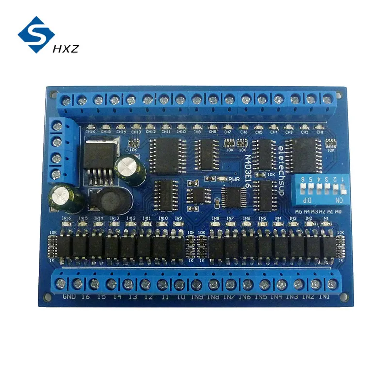 DC 12V 24V 16 Input 16 Output RS485 Remote Control Switch PLC IO Expansion Board 03 06 16 Modbus RTU Module