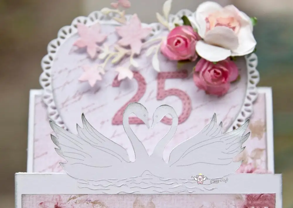 Piggy Craft metal cutting dies cut die mold Swan decoration Scrapbook paper craft knife mould blade punch stencils dies