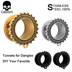 Casvort Screw Stainless Steel Ear Gauges Stretcher Piercing Ring Tunnels Expander Plugs Pair Selling