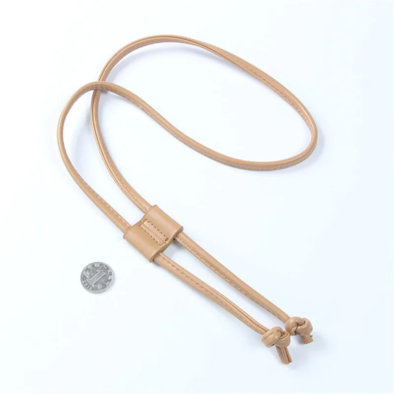 New 0.8cm Thin 120cm PU Leather Women Bag Strap DIY Replacement Bucket Drawstring Rope Backpack Beam Pocket Purse Accessories