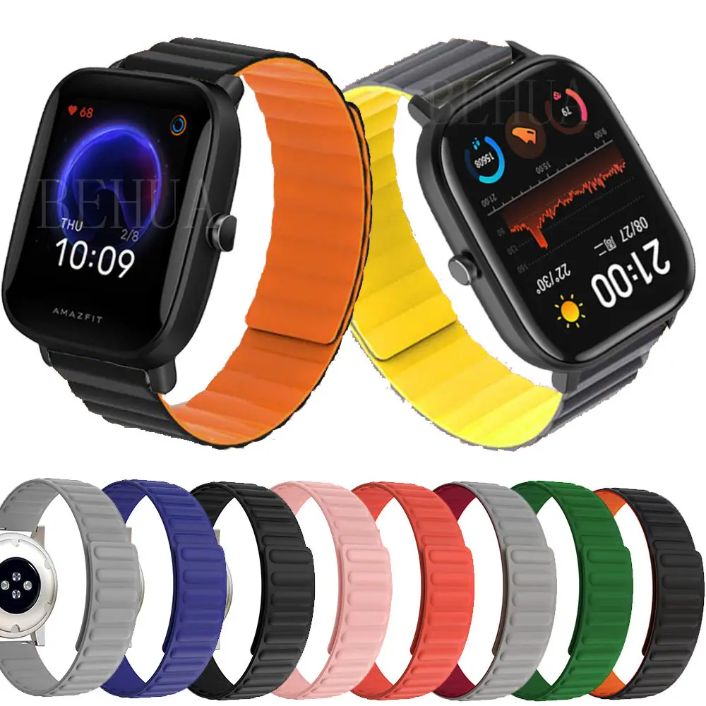 20mm Armband Strap Für Xiaomi Huami Amazfit GTS Amazfit Bip U pro Bip S Lite Smart Armband Silikon Magnetische schleife Armband