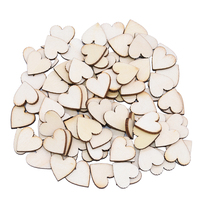 1Pack Wood Slices Discs Wood Heart Love Blank Unfinished Natural Crafts Supplies Wedding Ornaments
