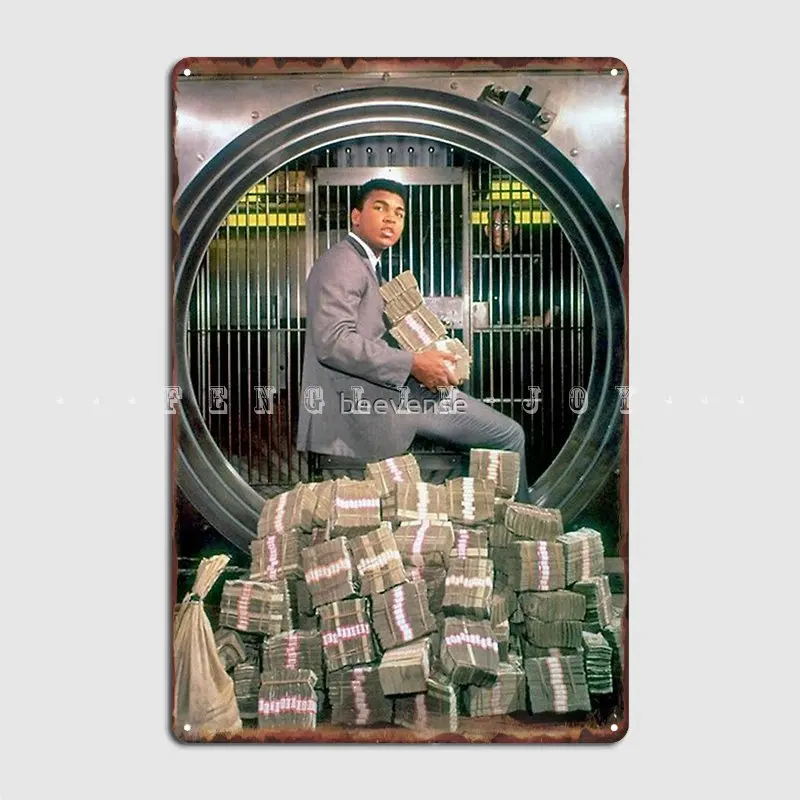 Mohamed Ali Money In The Bank Metal Plaque Poster Pub Cave Pub Personalized Garage Decoration Tin Sign Posters