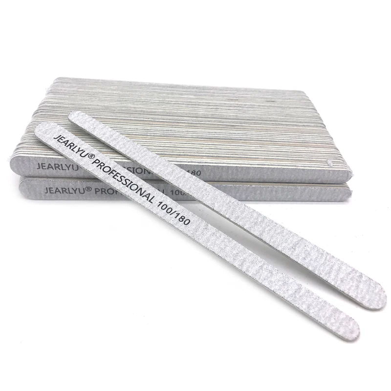 500pcs Grey Wood Nail File Buffer Polishing Block Sanding File smalto semipermanente 100/180 Grit Nail Tool Straight Thick Stick