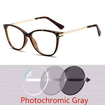 Seksowne okulary dla krótkowzroczności kocie oko damskie Vintage wer ze szkłami fotochrom
