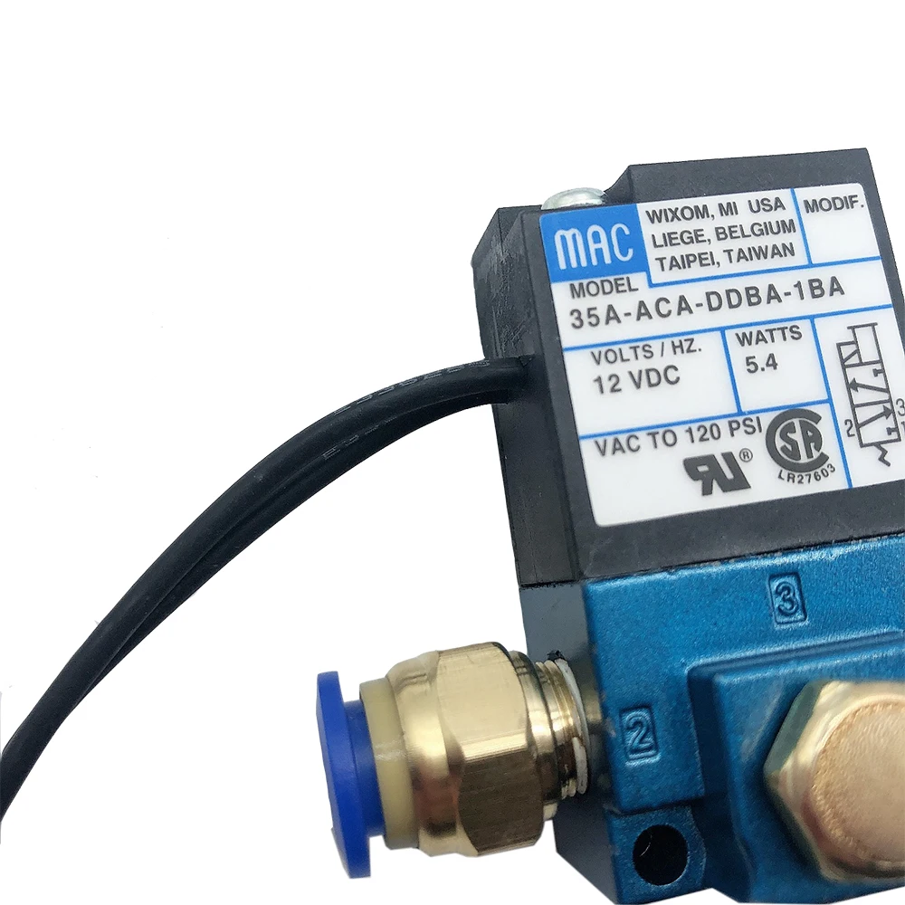 RESO--MAC Solenoid Valve MAC For Most ECU application   1/8'' 35A-ACA-DDBA-1BA DC12V 5.4W 3 Port  With Silencer 8mm connector