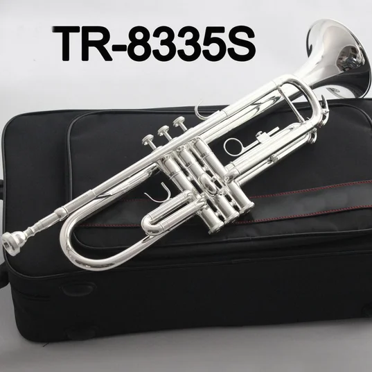 

Music Fancier Club Bb Trumpet 8335S Silver Plated Music Instruments Profesional Trumpets Student Included Case Mouthpiece