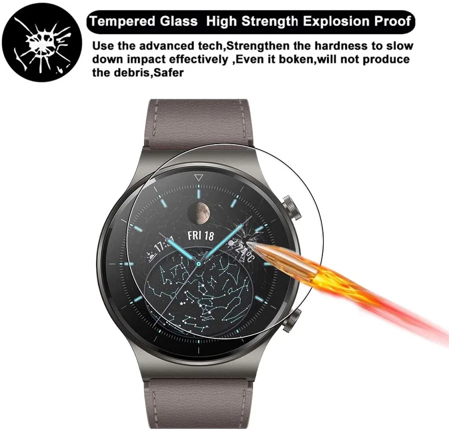 3D Tempered Glass Screen Protector For Huawei Watch GT2 Pro Smartwatch Screen Protective Film For Huawei GT2 Pro Cover Film