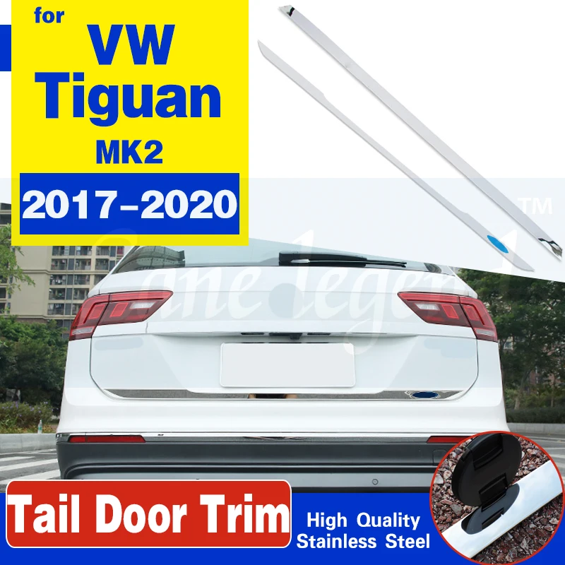 For VW Tiguan 2020-2017 Rear Tail Trunk Door Trim Exterior Mouldings Stainless Steel Accessories Auto Tailgate Protection 2018