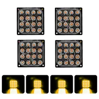 Luces estroboscópicas Fso ámbar de 4 piezas, luces de emergencia, linterna de policía, luces de señal de giro, 12V-24V, estroboscopios para coche