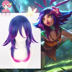 LOL Neeko peruka do cosplay ciekawy kameleon gra peruka do cosplay żaroodporne włosy syntetyczne Perucas peruka do cosplay