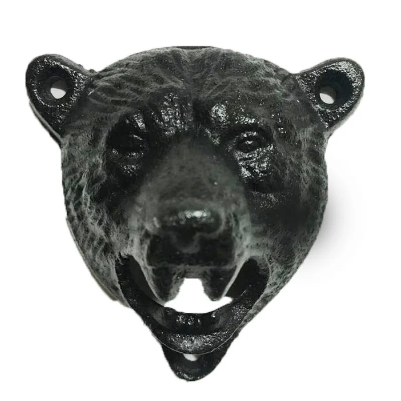 Bear Cast Iron Wall Bottle Opener Vintage Bottle Opener Antique Wall Beer Bottle Opener Can Opener Topless Can Opener