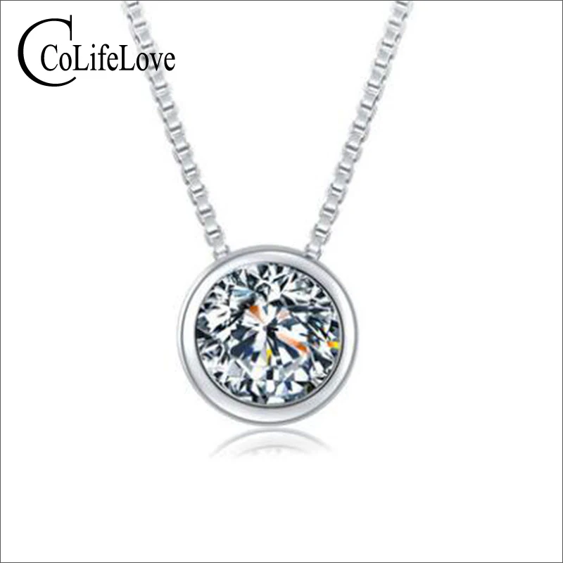 CoLife-colgante de moissanita para chica joven, joyería de plata 925 de 1,2 CT, Color D, grado VVS1