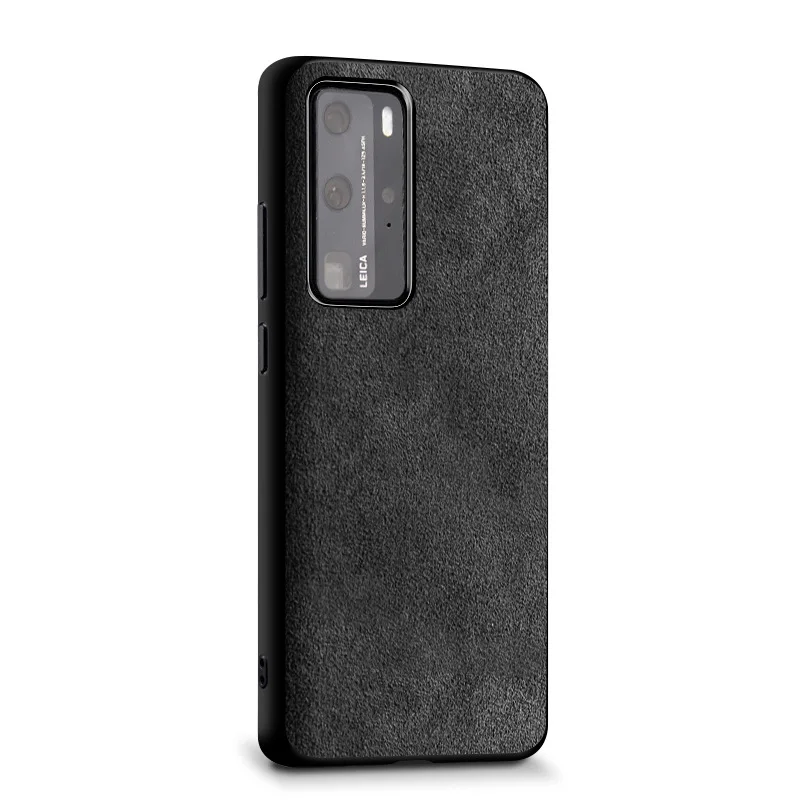 Suede Leather Fabric Back Cover Supple Case for Case for Huawei P40 P40 Pro Luxury Phone Housing Noble Cases Comfortable Fluffy