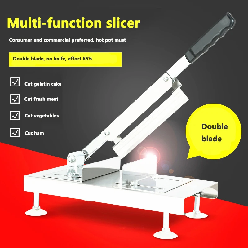 قطاعة لحوم يدوية متعددة الوظائف من الفولاذ المقاوم للصدأ ، لتقطيع جيلاتين ، لحم البقر ، لحم الخنزير ، كعكة الأرز ، الخضار ، لحم الخنزير