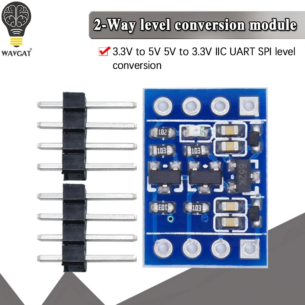 1 szt. 2-kanałowy konwerter poziomu logicznego IIC I2C dwukierunkowy moduł 5 V do 3,3 V dla arduino