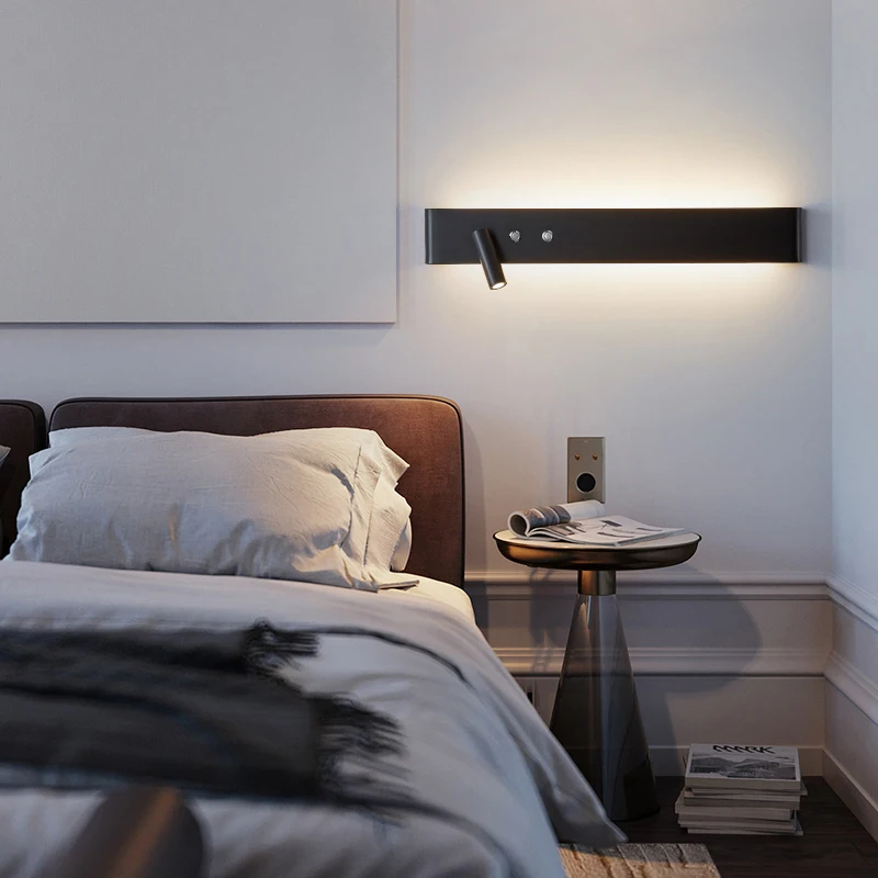 Modern Adjustable Wall Lamp Creative Reading bedroom Bedside light Northern Europe Led living room With switch Wall Lights